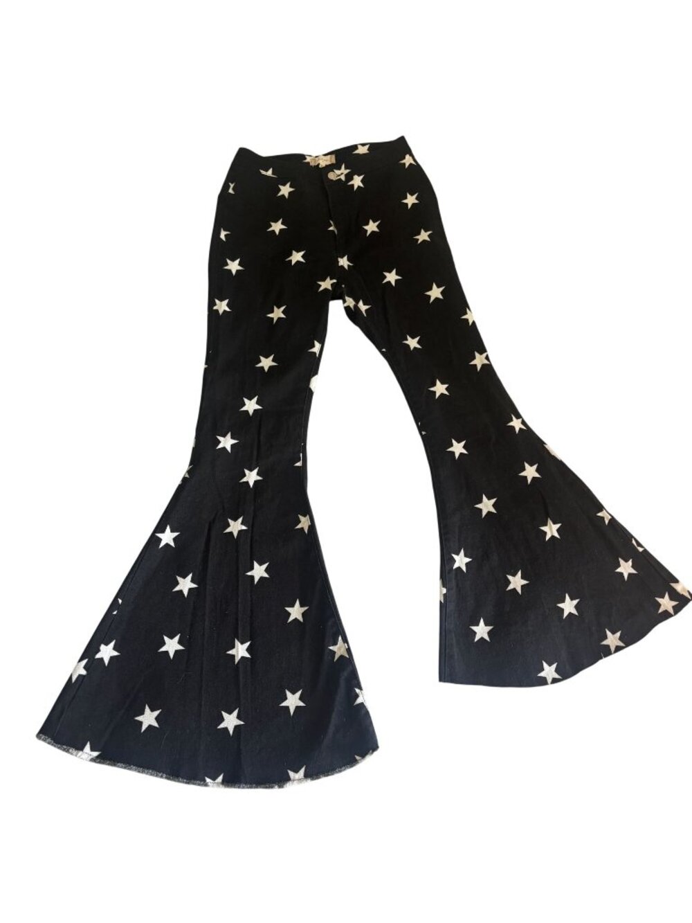 Altar'd State Black Star Print High Rise Flare Jeans Women's Size Medium Celesti
